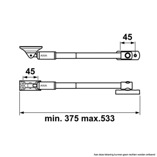 AXA 2x Raamsluiting met drukknop + Telescopische uitzetter | AXA (Links draaiend, Aluminium)  K010808928 - 