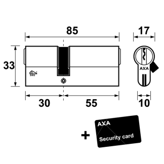 AXA Dubbele cilinder | AXA | 30/55 mm (SKG***) 72610508 K010808948 - 