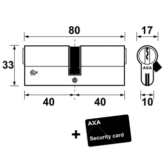 AXA Dubbele cilinder | AXA | 40/40 mm (SKG***) 72612208 K010808953 - 