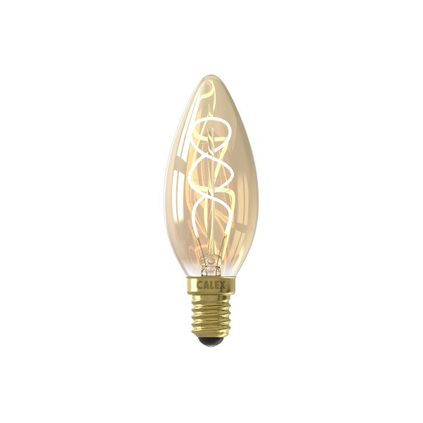Logisch Kreunt Ongehoorzaamheid LED lamp E14 | Kaars | Calex (4W, 150lm, 2100K, Goud, Dimbaar) Calex  Kabelshop.nl