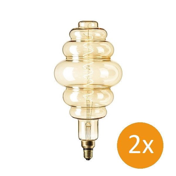 Calex XXL Paris E27 2 stuks (6W, 350lm, 2200K, Dimbaar, Goud) Calex