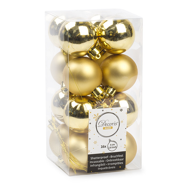 overal efficiëntie woestenij Gouden kerstboomversiering Kerst Kerstballen | Ø 4 cm | 16 stuks (Goud)  Kabelshop.nl