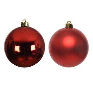 Decoris Kerstballen | Ø 8 cm | 6 stuks (Rood) 022052 K151000413 - 