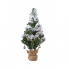 Kunstkerstboom met versiering | 60 centimeter (20 LEDs, Timer, Zilver, Binnen)