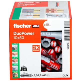 Fischer Universele plug | Fischer DuoPower | 50 stuks (10x50) 535456 K100702724 - 