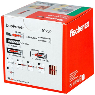 Fischer Universele plug | Fischer DuoPower | 50 stuks (10x50) 535456 K100702724 - 