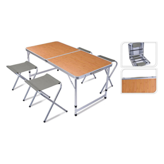 Gardalux Campingtafel met krukjes | 5 delig (Inklapbaar) X61210190 K170104928 - 