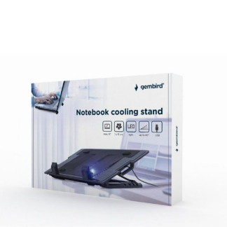Gembird Laptopstandaard | Gembird | Tot 17 inch (Koelfunctie, Ergonomisch, Verstelbaar, USB-poort, LED) NBS-1F17T-01 K101501117 - 