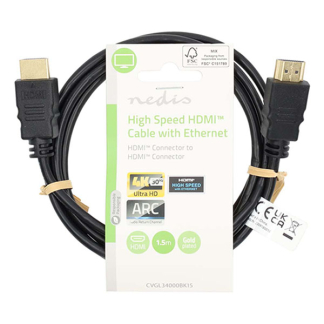 Goobay HDMI kabel 1.4 | 1.5 meter (4K@30Hz) 51819 CVGL34000BK15 CVGP34000BK15 N010101002 - 