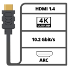 Goobay HDMI kabel 1.4 | 10 meter (4K@30Hz) 51824 CVGL34000BK100 CVGL34002BK100 CVGP34000BK100 K5430SW.10 N010101007 - 3