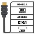 Goobay HDMI kabel 2.1 | 1 meter (8K@60Hz, HDR, Zwart) 41082 CVGL35000BK10 CVGP35000BK10 K5440SW.1 K010101072 - 4