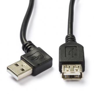 Goobay USB verlengkabel | 0.3 meter | USB 2.0 (100% koper, Haaks) 95702 K070601034 - 