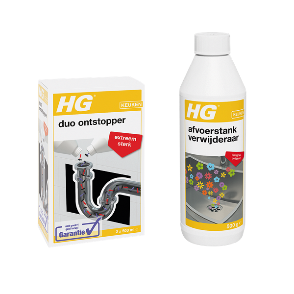 HG duo ontstopper + HG afvoerstankverwijderaar Combideal (2x 500 ml