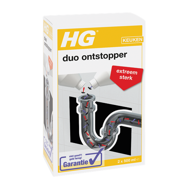 HG duo ontstopper 2x 500 ml (Gebruiksklaar, Voor de keuken en badkamer)