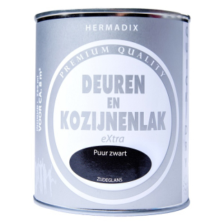 Hermadix Deur- en kozijnlak | Hermadix | 750 ml (Puur zwart, Zijdeglans, Waterbasis) 25.754.01 K180107197 - 