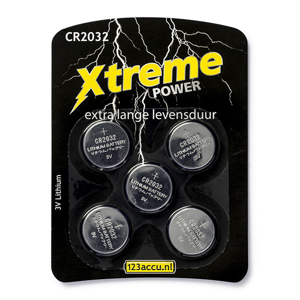 wijsheid Opsplitsen Tekstschrijver Knoopcel batterij CR2032 - Xtreme Power - 5 stuks (Lithium, 3 V) Huismerk  Kabelshop.nl