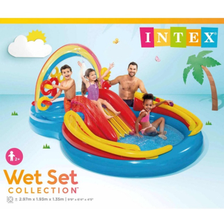 Intex Opblaasbaar zwembad | Bestway | 297 x 193 x 135 cm (Met glijbaan, ringwerpen, sproeier en ballen) 57453NP K170111805 - 