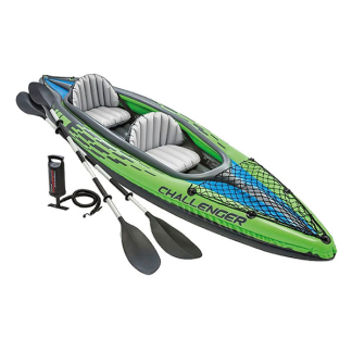 Intex Opblaasboot | Intex | Kayak (Opblaasbare stoel, 2 persoons, Groen/zwart/blauw) 776103 K170111807 - 