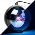 Kerstbol met kerstman en slee | Konstsmide | Ø 15 cm (Bewegend beeld, Timer, USB kabel)