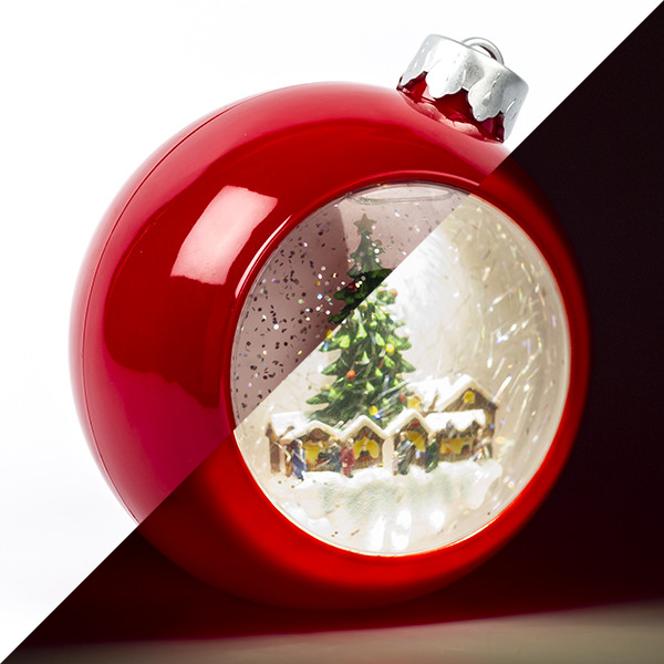 Leia Milieuvriendelijk Uitpakken Kerstlantaarn kerstbal met huisjes | Konstsmide | 16.5 cm (LED, Batterijen,  Timer) Konstsmide Kabelshop.nl