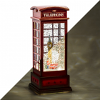 Konstsmide Kerstlantaarn telefooncel met Londens tafereel | Konstsmide | 25 cm (LED, Batterijen, USB, Timer) 4269-550 K150303759