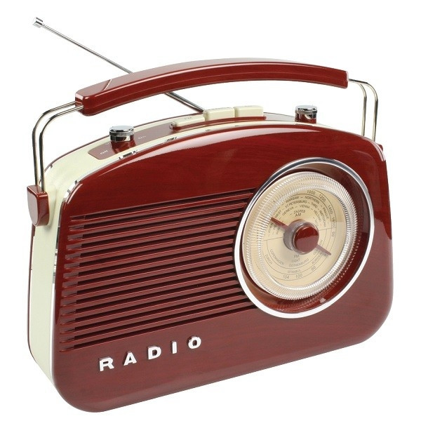 Retro radio AM/FM (Draagbaar, Batterijen, Bruin) König