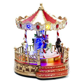 Lumineo Kerstdorp | Carrousel (13 leds, Beweging, Muziek) 485151 K150303423 - 3