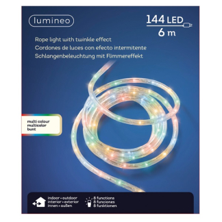 Lumineo Lichtslang | 11 meter | Lumineo (144 LEDs, 8 lichtprogramma's, Gekleurd, Binnen/Buiten) 492840 K151000012 - 