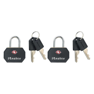 Master Lock Hangslot | Master Lock | 4681EURTBLK (30 mm, 2 stuks, TSA-goedgekeurd) 4681EURTBLK K170105193 - 