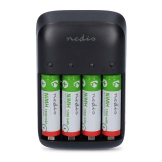 Nedis Batterij oplader | Nedis (NiMH/NiCd AA/AAA/9V batterijen, LED indicator, Ontladen) BACH07 K105005262 - 