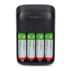 Batterij oplader | Nedis (NiMH/NiCd AA/AAA/9V batterijen, LED indicator, Ontladen)