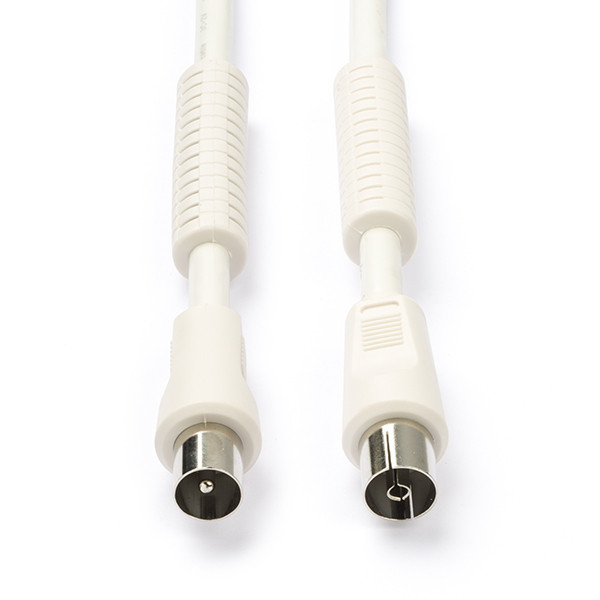 Coax voor digitale televisie Coax kabels kabel Kabels Coax kabel - Nedis - 1 meter (Digitaal, 120 dB, Wit)