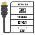 Nedis HDMI kabel 2.0 | Nedis | 1 meter (4K@60Hz, HDR, Nylon, Antraciet) CVTB34000GY10 K010101041 - 3