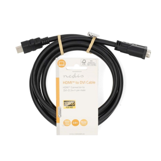 Nedis HDMI naar DVI kabel | Nedis | 2 meter (DVI-D, Dual Link, 100% koper) CCGL34800BK20 CCGP34800BK20 N010406300 - 