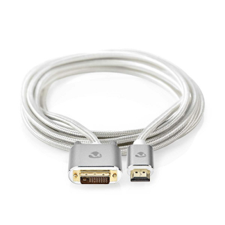 Nedis HDMI naar DVI kabel | Nedis | 2 meter (DVI-D, Single Link, 100% koper, Verguld, Nylon) CCTB34800AL20 K010406309 - 