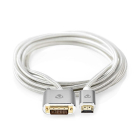 Nedis HDMI naar DVI kabel | Nedis | 2 meter (DVI-D, Single Link, 100% koper, Verguld, Nylon) CCTB34800AL20 K010406309