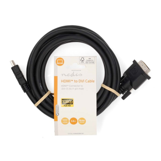 Nedis HDMI naar DVI kabel | Nedis | 3 meter (DVI-D, Dual Link, 100% koper) CCGL34800BK30 CCGP34800BK30 N010406301 - 