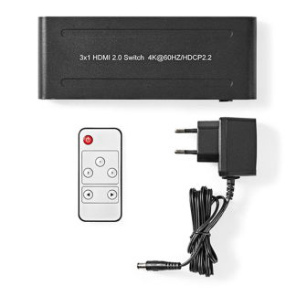 Nedis HDMI switch | Nedis | 3-poorts (Afstandsbediening, 4K@60Hz, HDCP) VSWI3473AT K020100027 - 
