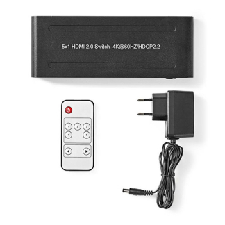 Nedis HDMI switch | Nedis | 5-poorts (Afstandsbediening, 4K@60Hz, HDCP) VSWI3475AT K020100028 - 