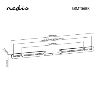 Nedis Soundbar Beugel | Nedis | Max. 10 kg (Geschikt voor Sonos® Arc™, Staal, Zwart) SBMT56BK K101501152 - 