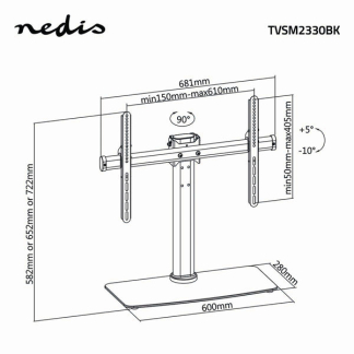 Nedis Tv standaard | Nedis | 32 tot 65 inch (Draai en kantelbaar, Verstelbaar, Max. 45 kg) TVSM2330BK N101501005 - 