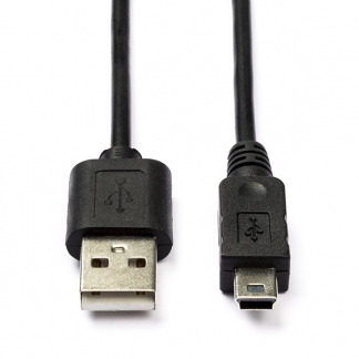 Nedis USB A naar Mini USB kabel | 1 meter | USB 2.0 (Zwart) CCGT60300BK10 N010202036 - 