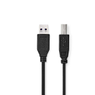 Nedis USB A naar USB B kabel | 2 meter | USB 3.0 (100% koper) CCGB61100BK20 CCGL61100BK20 K070601075