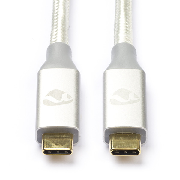 Land van staatsburgerschap Airco defect USB C naar USB C kabel | 1 meter | USB 3.2 (100% koper, Power Delivery, 100  W, Nylon, Zilver) Nedis Kabelshop.nl