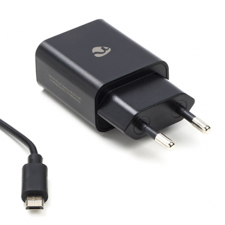 Nedis USB oplader | Nedis | 1 poort (USB A, 10.5W, Micro USB kabel, Zwart) WCHAM213ABK K120300263 - 