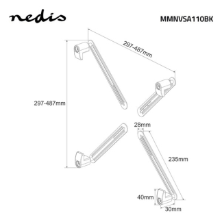 Nedis VESA adapter | Nedis | 13 tot 27 inch (Max. 8 kg) MMNVSA100BK MMNVSA110BK K101501106 - 