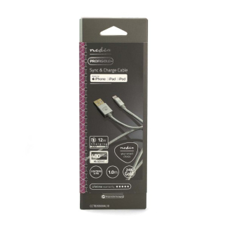 Nedis iPhone oplaadkabel | Lightning | 1 meter (Zilver) CCTB39300AL10 A010901134 - 2