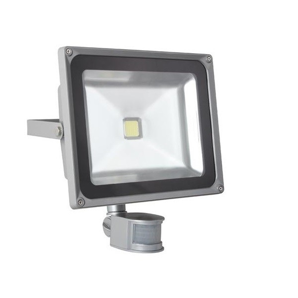 LED bouwlamp grijs met sensor voor binnen en buiten (50W, 3000Lm, 6500K