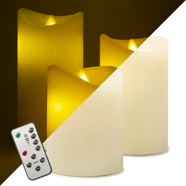 Uitroepteken laten vallen voor LED kaarsen multi action | 3 stuks (Bewegende vlam, Timer, Dimbaar)  PerfectLED Kabelshop.nl