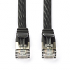 Netwerkkabel | Cat6a U/FTP | 3 meter (100% koper, Plat, Zwart)